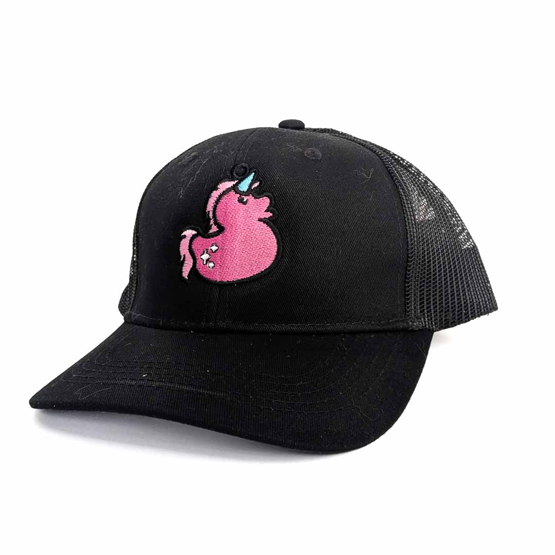 Youth Magical Ducks Ciera the Pink Unicorn Duck Embroidered New Era Low-Profile Snapback Trucker Hat