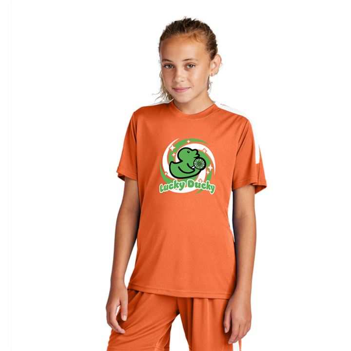 Stevie Swirl Lucky Ducky Kids Orange UPF30 Sport T-Shirt