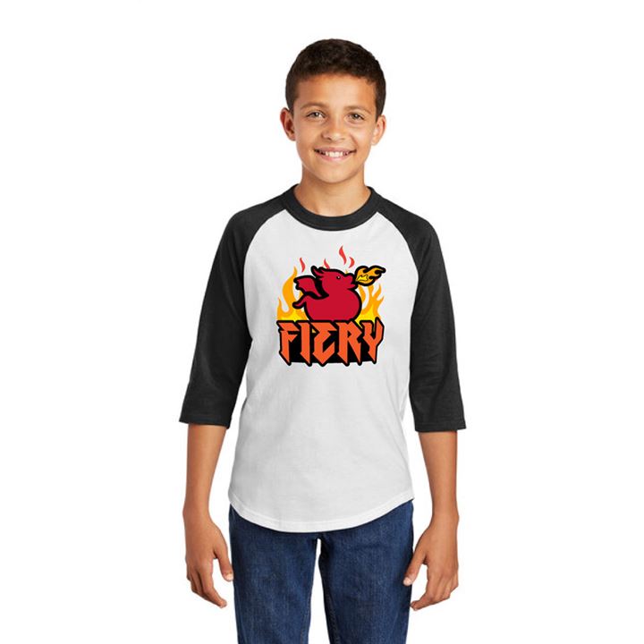 Finn the Dragon Fiery Youth Baseball T-Shirt