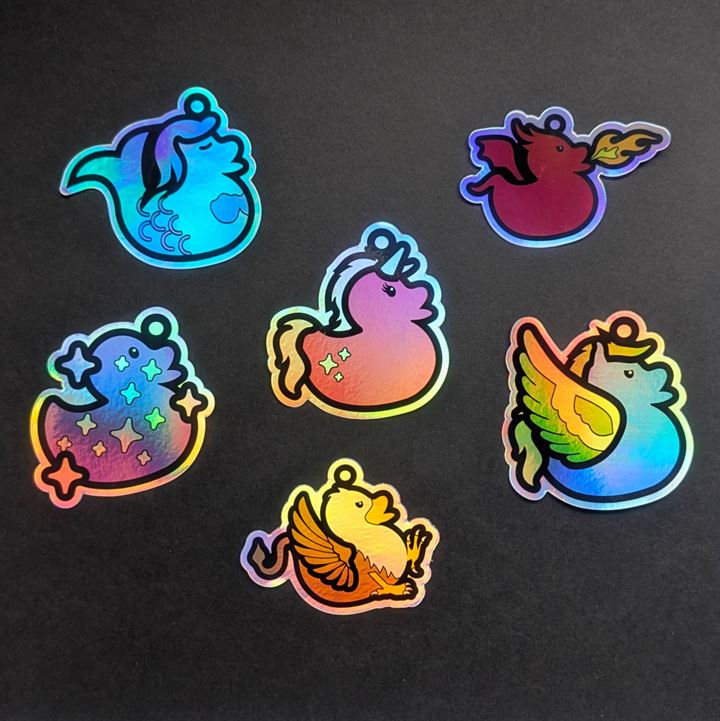 Magical Ducks Mystery Rubber Duck Collectible Vinyl Holographic Sticker