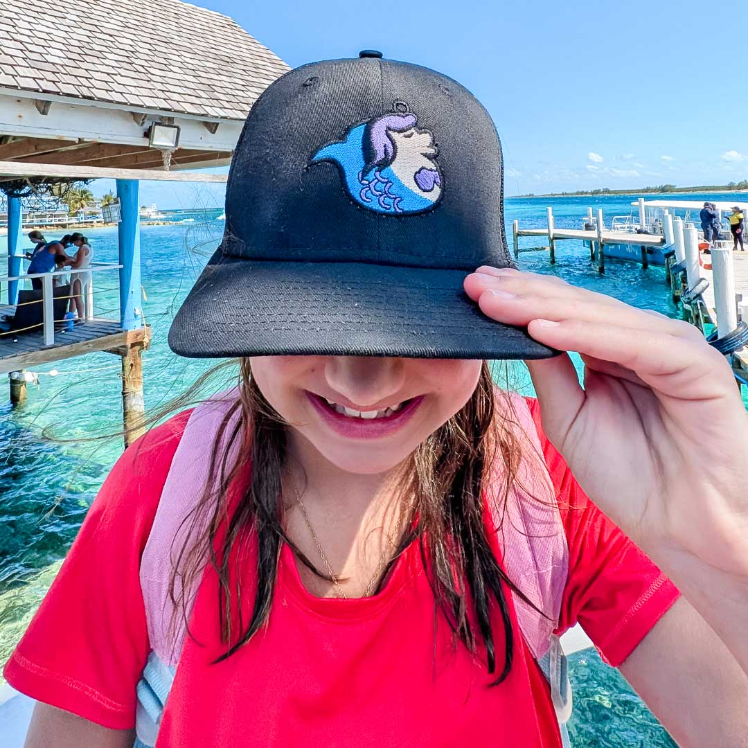 Youth Magical Ducks Melody the Mermaid Duck Embroidered Low-Profile Snapback 5-Panel Trucker Hat