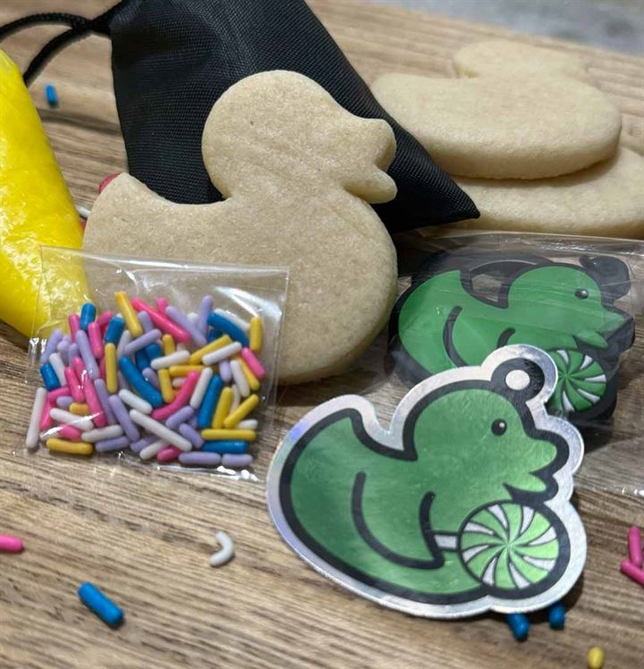 Duck Duck Surprise! Limited Edition Dessert Ducks DIY Cookie Kit Gift Set with Stevie Swirl Duck