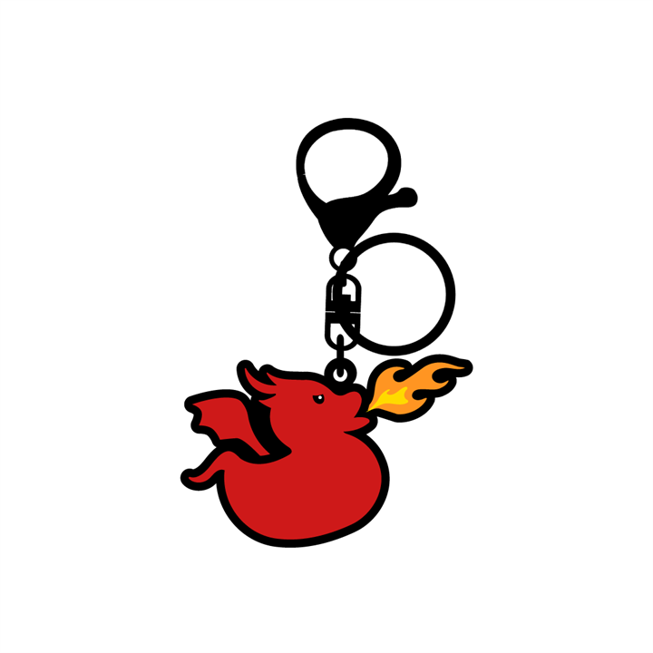 Magical Ducks Red Dragon Rubber Duck Bag Charm & Keychain