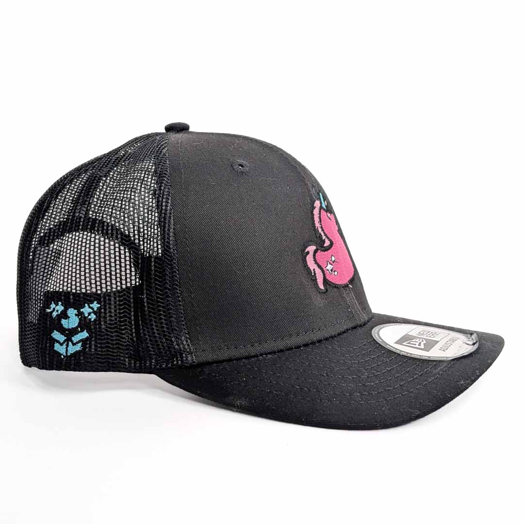 Adult Magical Ducks Ciera the Pink Unicorn Duck Embroidered New Era Low-Profile Snapback Trucker Hat