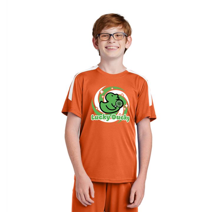 Stevie Swirl Lucky Ducky Kids Orange UPF30 Sport T-Shirt