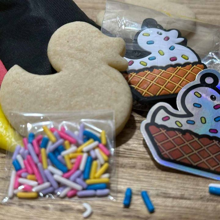 Duck Duck Surprise! Limited Edition Dessert Ducks DIY Cookie Kit Gift Set with Wyatt Waffle Duck