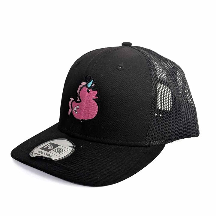 Adult Magical Ducks Ciera the Pink Unicorn Duck Embroidered New Era Low-Profile Snapback Trucker Hat