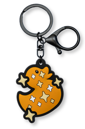 Duck Duck Surprise! Dessert Ducks Orange Gumdrop Gabe Duck PVC Keychain Bag Charm