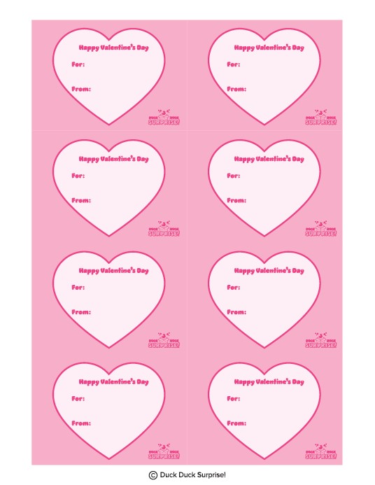 Duck Duck Surprise! Dessert Ducks Rubber Duck Printable Valentine's Day Trading Cards